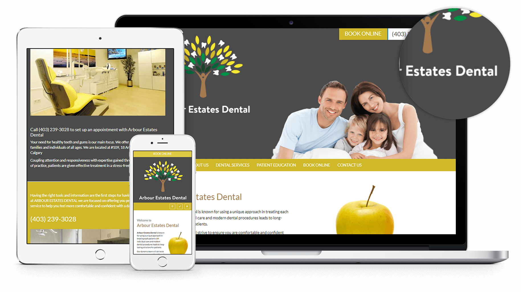 We have just launched a brand new dental website for our client in Calgary called Arbour Estates. The website has responsive design