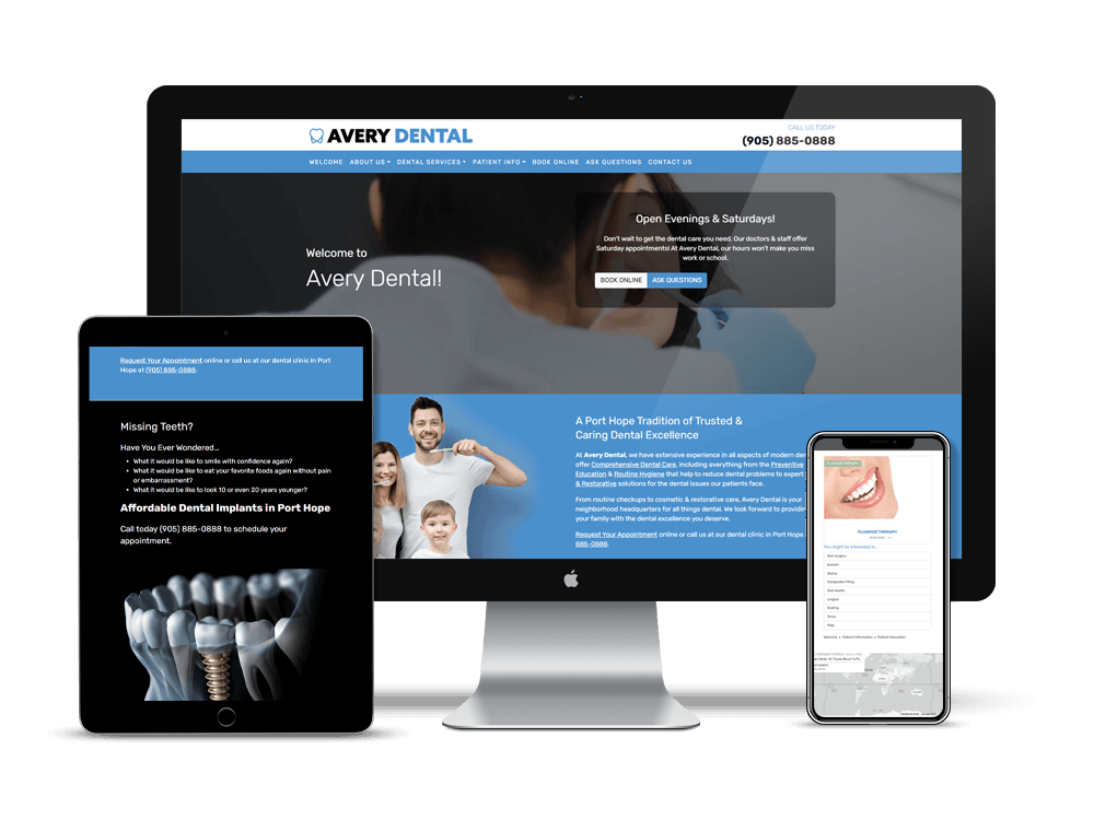We are excited to show you our latest dental website. Avery Dental is a dental practice located in Port Hope, Ontario.