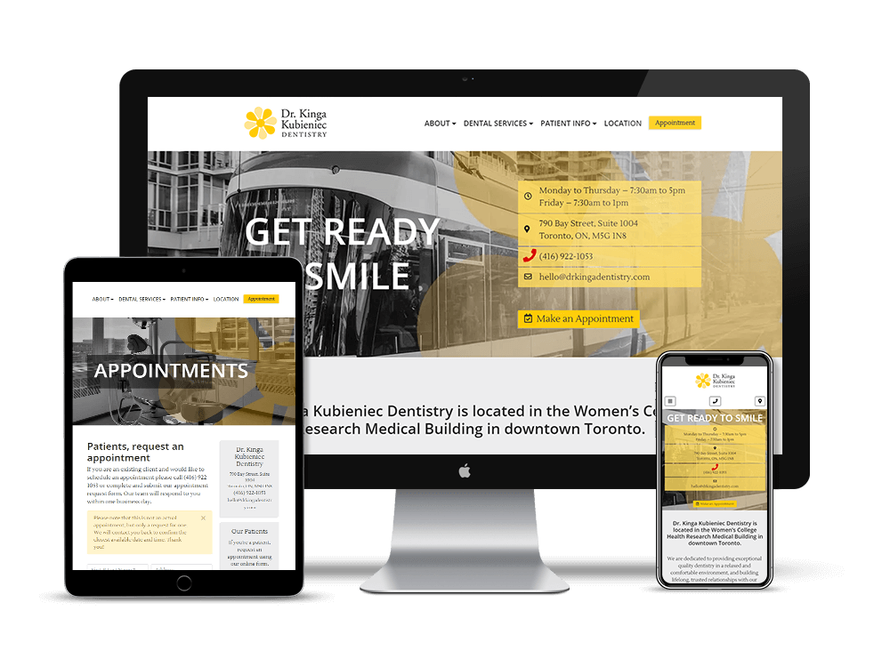 r. Kinga Kubieniec Dentistry. Custom dental websites, dental marketing, and SEO for dentists and dental professionals