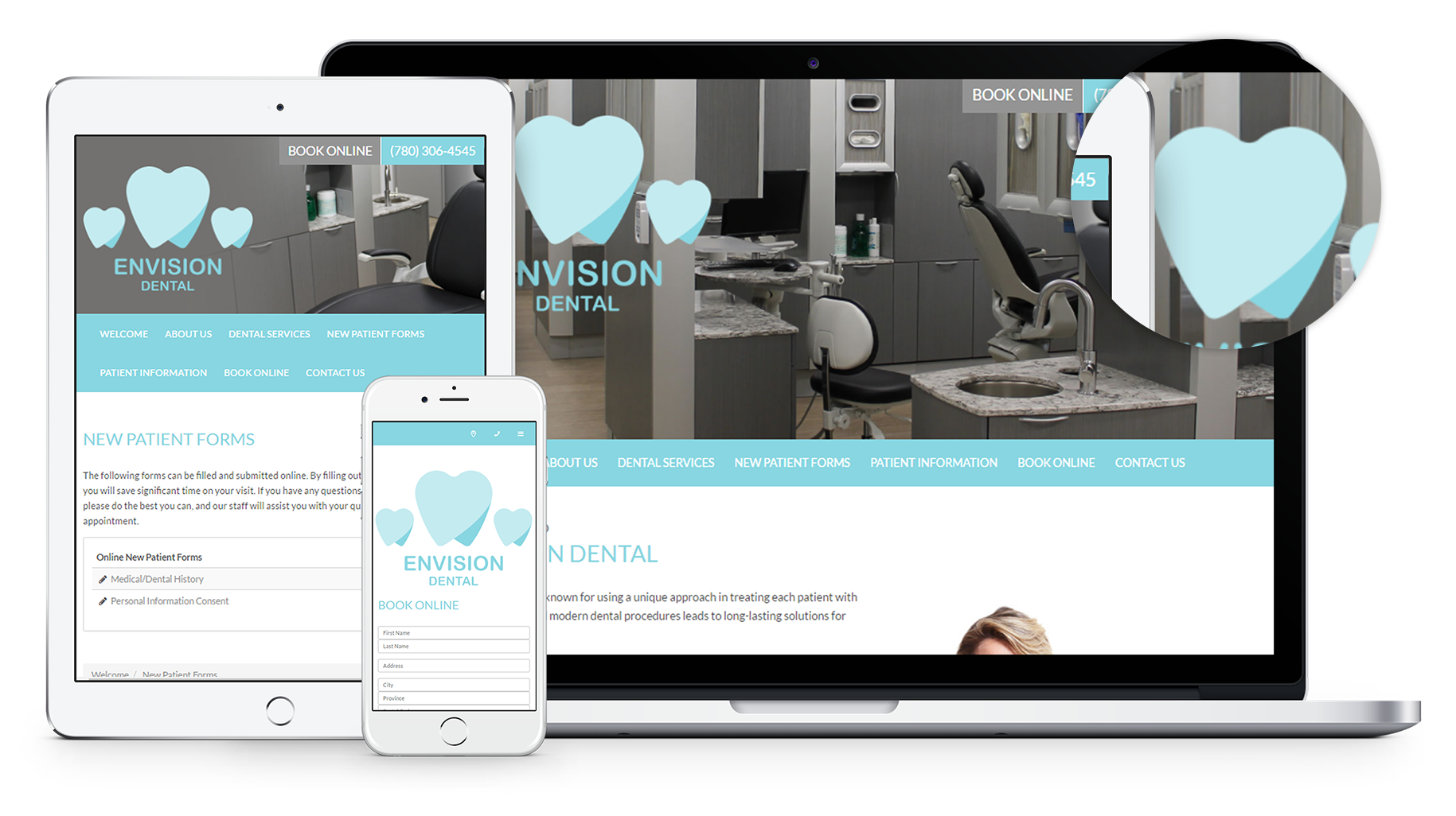We have just launched a new Website for our client Envision Dental. The website has some very neat features, including online New Patient Forms