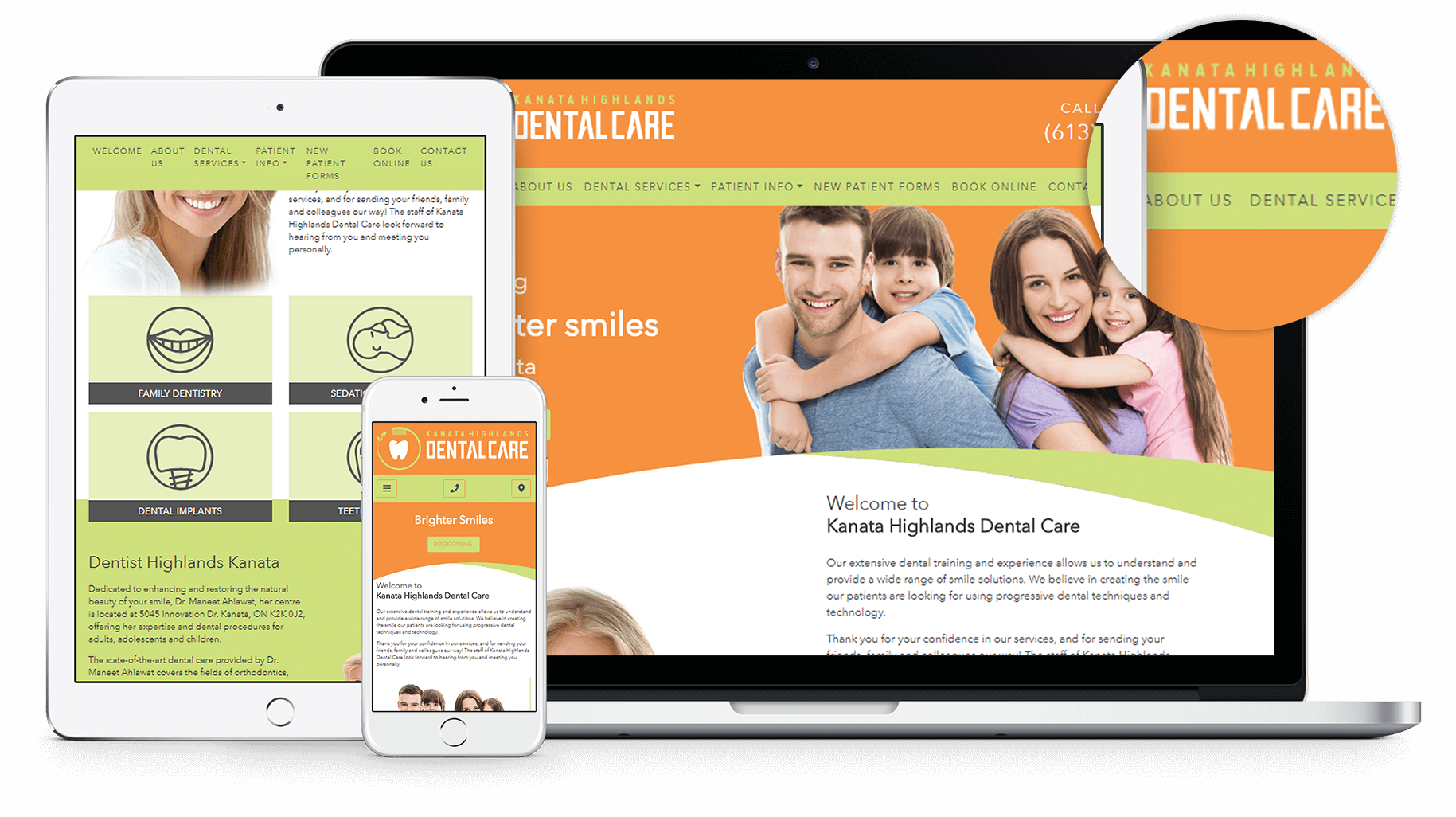 Kanata Highlands Dental Care near Ottawa, Ontario recently chose us to create a fresh, new website to showcase their practice.