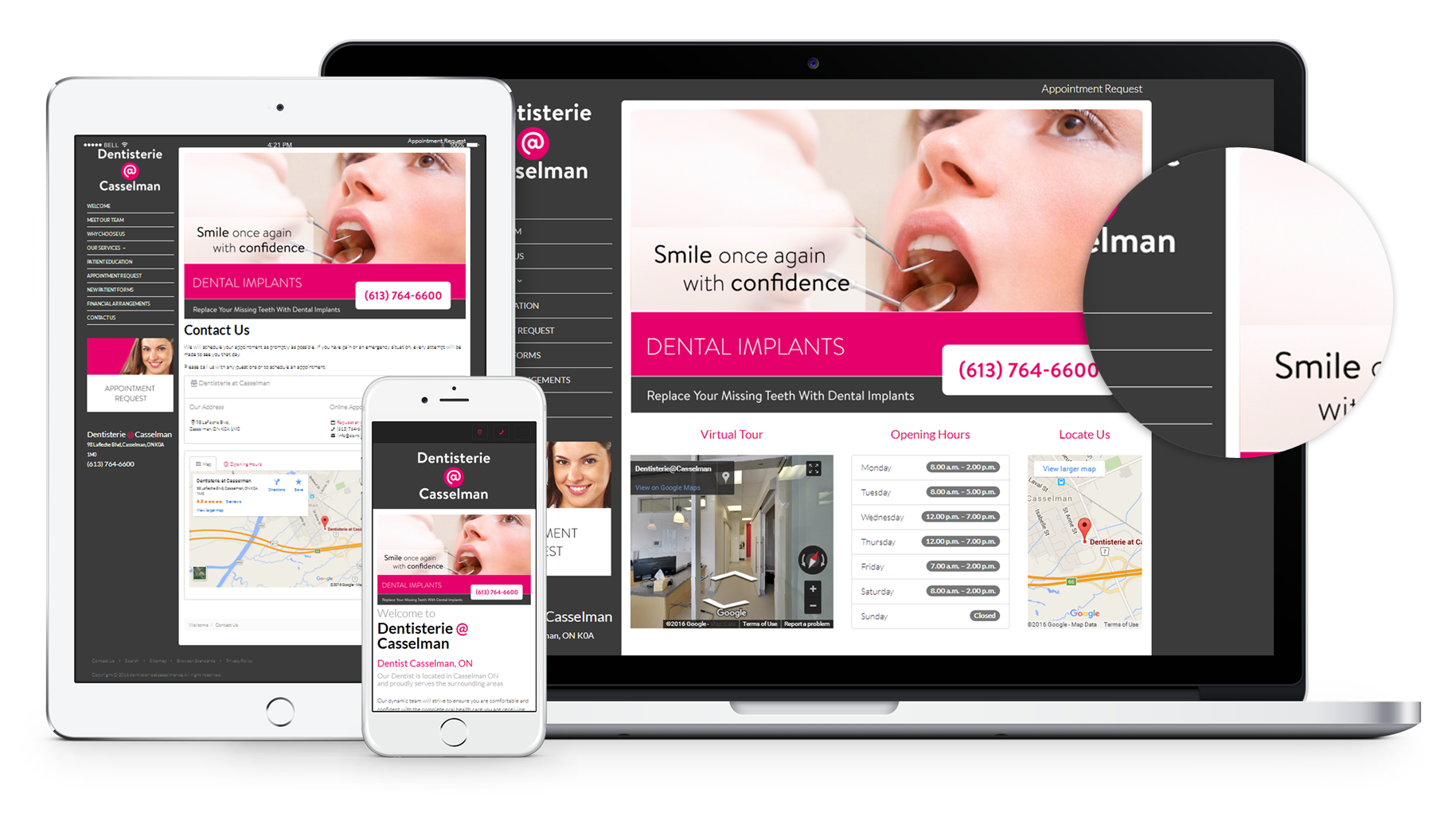We are pleased to announce the launch of a new dental website for Dentisterie at Casselman. This is another one of our custom designed Dental Website