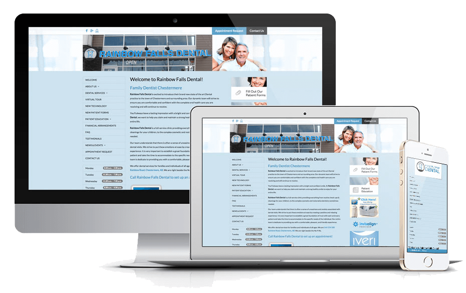 MarketDental is pleased to announce the launch of another new website for an Alberta-based family dental practice, Rainbow Falls Dental.