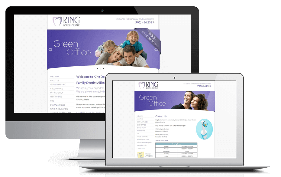 We are pleased to announce the launch of a new dental website for King Dental Centre. King Dental Centre is located in Alliston, Ontario