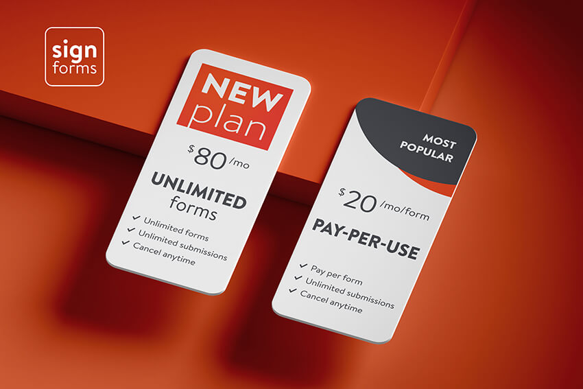 Unlimited Plan now lets you have as many forms as you need into your SignForms account. How much time you could save by having all your forms paperless