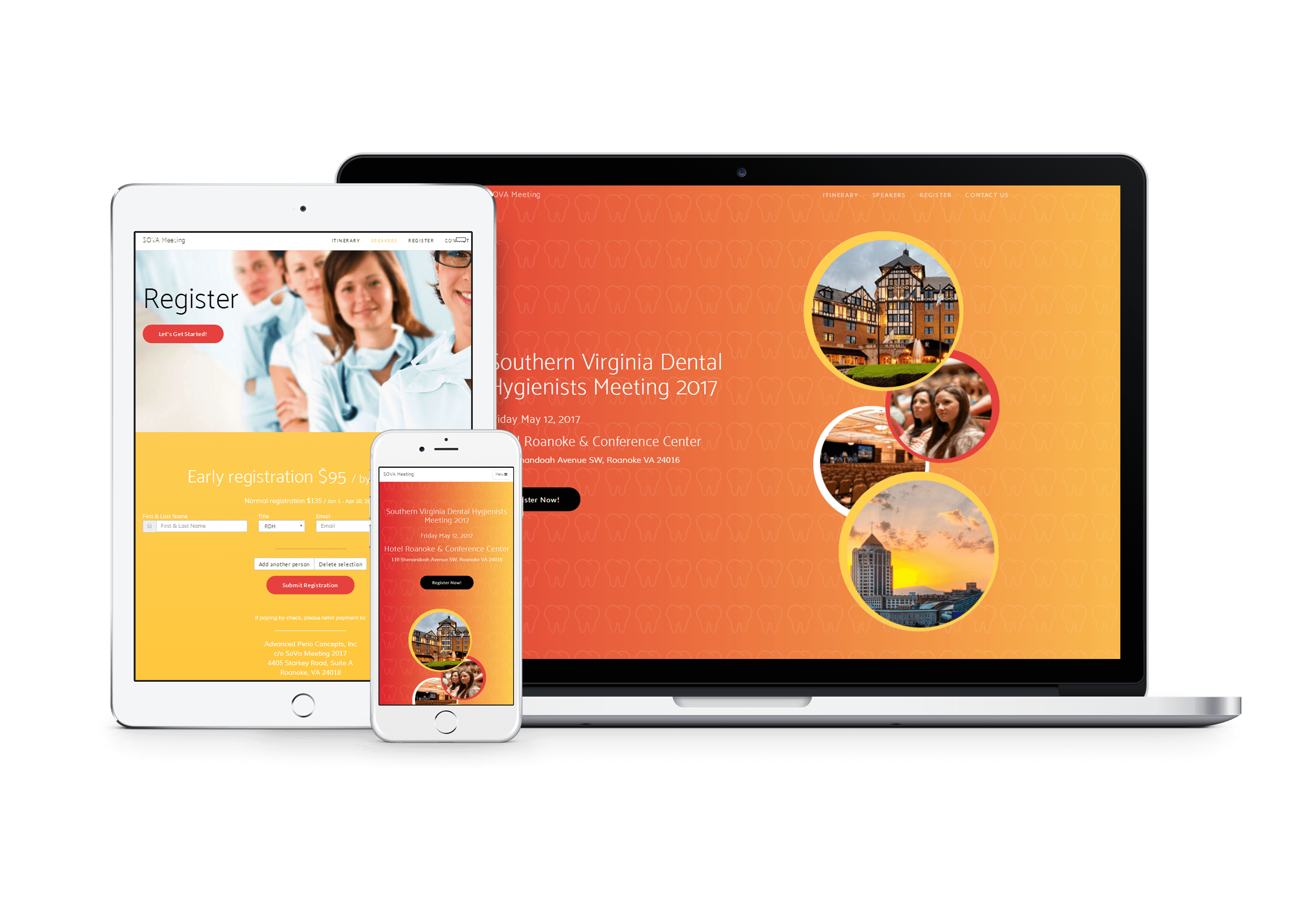 We are pleased to announce the launch of Sova Meeting's new website. This website was built for Southern Virginia Dental Hygienists Meeting 2017