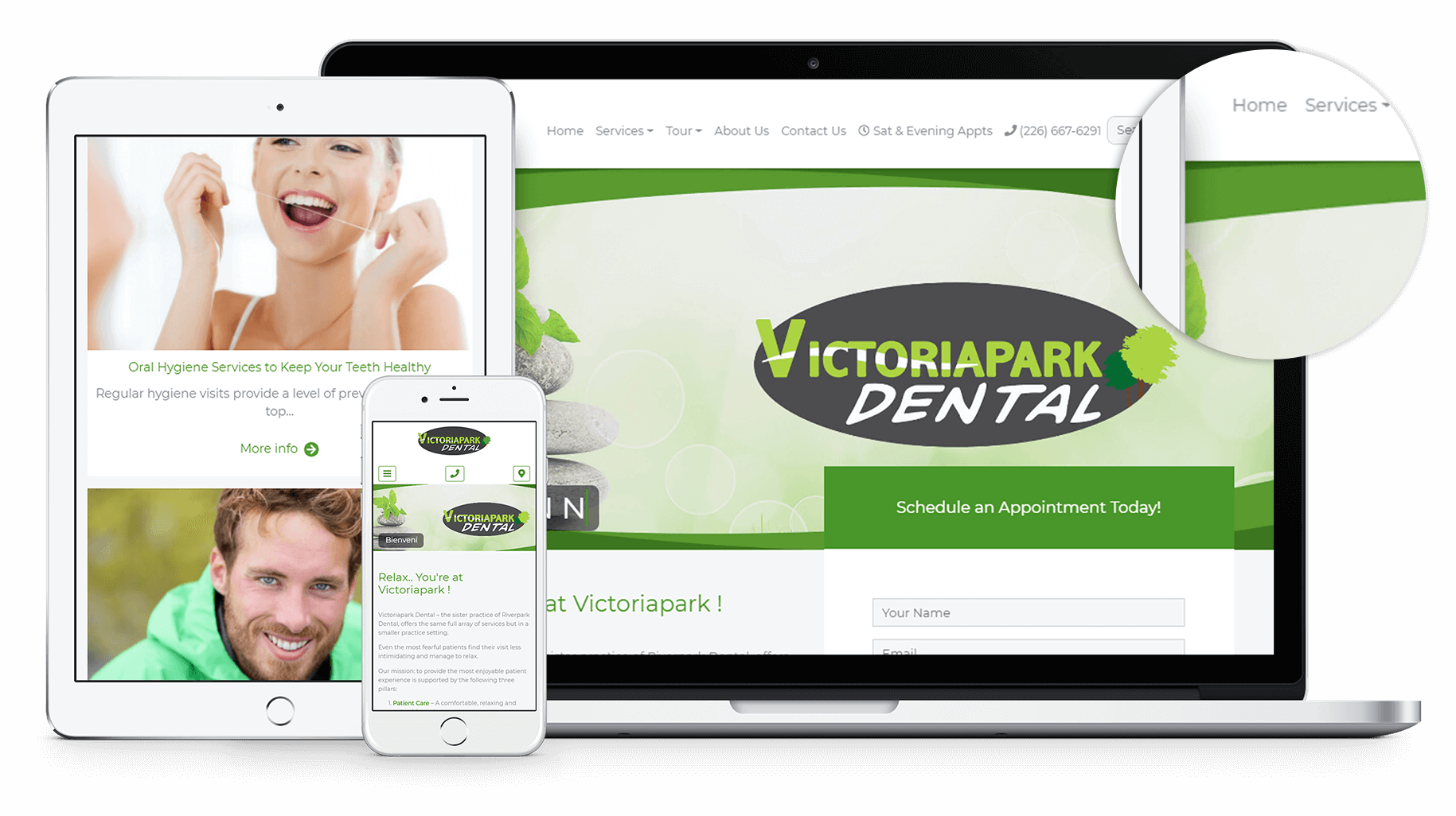 Victoriapark Dental in London, Ontario was looking to refresh their web presence and we're pleased to have been chosen to deliver their new practice vision