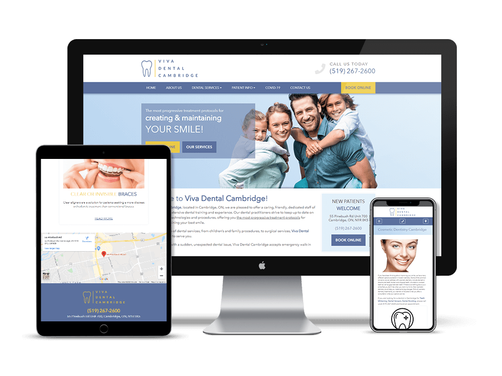 Viva Dental Cambridge. Custom dental websites, dental marketing, and SEO for dentists and dental professionals