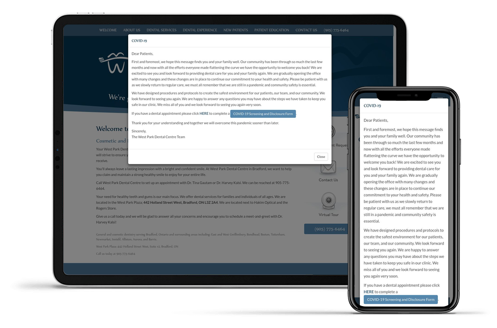 We are pleased to announce the launch of a new website for West Park Dental Centre. The website was designed to be user friendly
