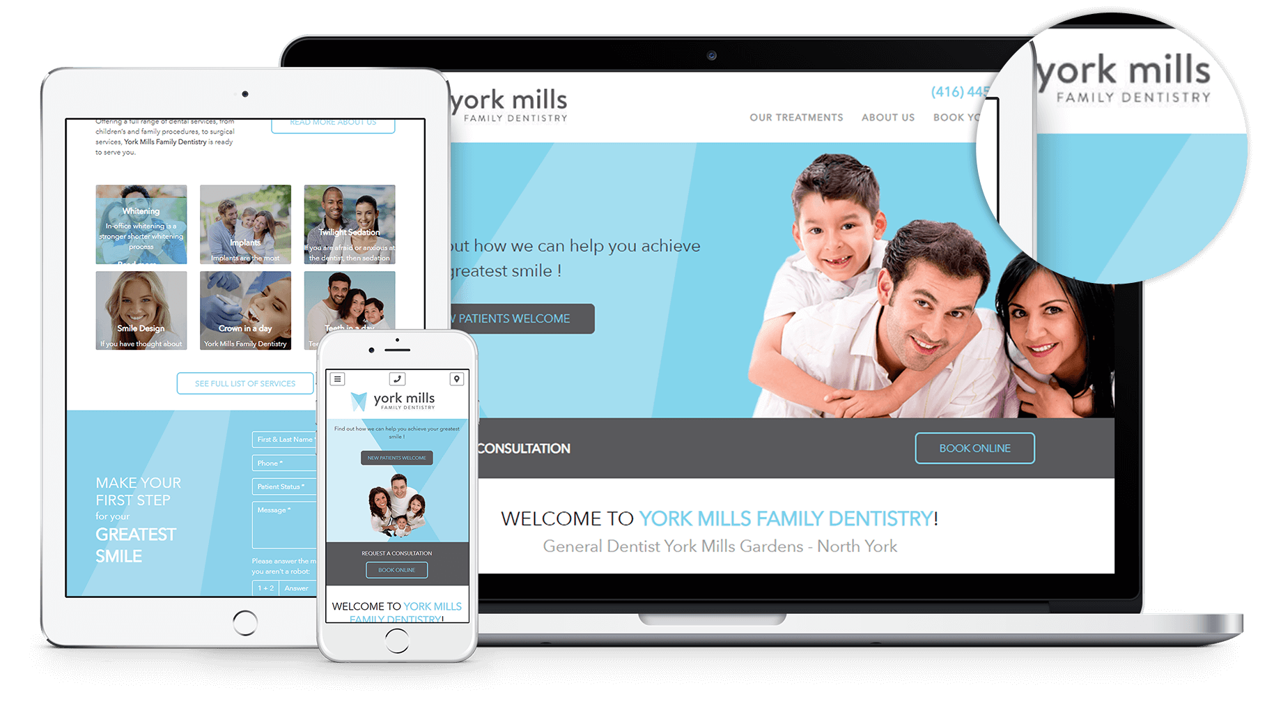We’re thrilled to have been chosen to create the entire branding and digital look for York Mills Family Dentistry.